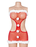 Women Christmas Strapless Bodycon Dress