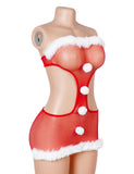 Women Christmas Strapless Bodycon Dress