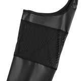 Sexy PU Leather Mesh Black Garter Stockings With Thong