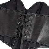11 Pieces Bones V Neck Strapless PU Faux Leather Corset