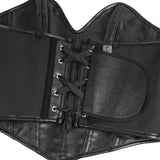 11 Pieces Bones V Neck Strapless PU Faux Leather Corset