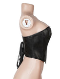11 Pieces Bones V Neck Strapless PU Faux Leather Corset