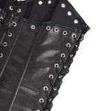 10 Pieces Bones Strapless Metal Eyelets Black PU Faux Leather Corset