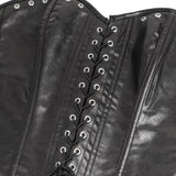 10 Pieces Bones Strapless Metal Eyelets Black PU Faux Leather Corset