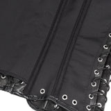 10 Pieces Bones Strapless Metal Eyelets Black PU Faux Leather Corset