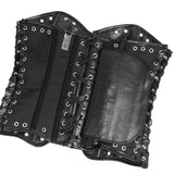 10 Pieces Bones Strapless Metal Eyelets Black PU Faux Leather Corset