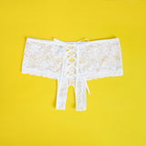 Open Crotch Floral Lace Panty