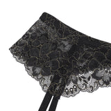 Women Sexy Floral Lace Adjustable Garter Panty