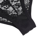 Sexy Open Crotch Lace Panty With Rhinestone Letters