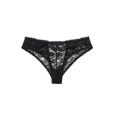 Sexy Open Crotch Lace Panty With Rhinestone Letters