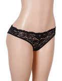 Sexy Open Crotch Lace Panty With Rhinestone Letters