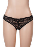 Sexy Open Crotch Lace Panty With Rhinestone Letters