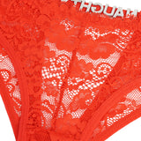 Sexy Open Crotch Lace Panty With Rhinestone Letters