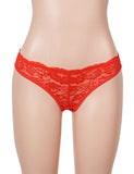 Sexy Open Crotch Lace Panty With Rhinestone Letters