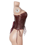 10 Pieces Bones Strapless Metal Eyelets PU Faux Leather Corset