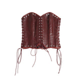 10 Pieces Bones Strapless Metal Eyelets PU Faux Leather Corset