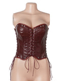 10 Pieces Bones Strapless Metal Eyelets PU Faux Leather Corset
