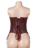 10 Pieces Bones Strapless Metal Eyelets PU Faux Leather Corset