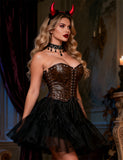 10 Pieces Bones Strapless Metal Eyelets PU Faux Leather Corset