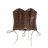 10 Pieces Bones Strapless Metal Eyelets PU Faux Leather Corset