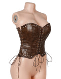 10 Pieces Bones Strapless Metal Eyelets PU Faux Leather Corset