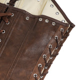10 Pieces Bones Strapless Metal Eyelets PU Faux Leather Corset