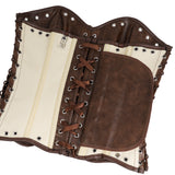 10 Pieces Bones Strapless Metal Eyelets PU Faux Leather Corset