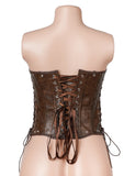 10 Pieces Bones Strapless Metal Eyelets PU Faux Leather Corset