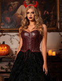 10 Pieces Bones Strapless Metal Eyelets PU Faux Leather Corset