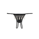 Sheer Mesh Women Crotchless Panty with Fringe Chains