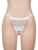 Sheer Mesh Women Crotchless Panty with Fringe Chains