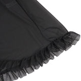 Black Sexy Mesh And Ribbon-Accented Strapless Nightgown