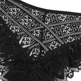 Women Sexy Lace Cutout Panty With Rhinestone Crisscross Straps