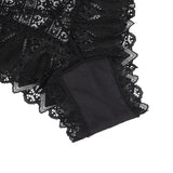 Women Sexy Lace Cutout Panty With Rhinestone Crisscross Straps