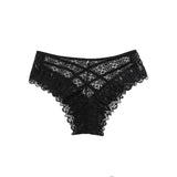 Women Sexy Lace Cutout Panty With Rhinestone Crisscross Straps