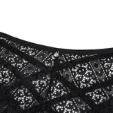 Women Sexy Lace Cutout Panty With Rhinestone Crisscross Straps