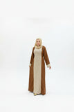 Women's abaya, striped linen fabric