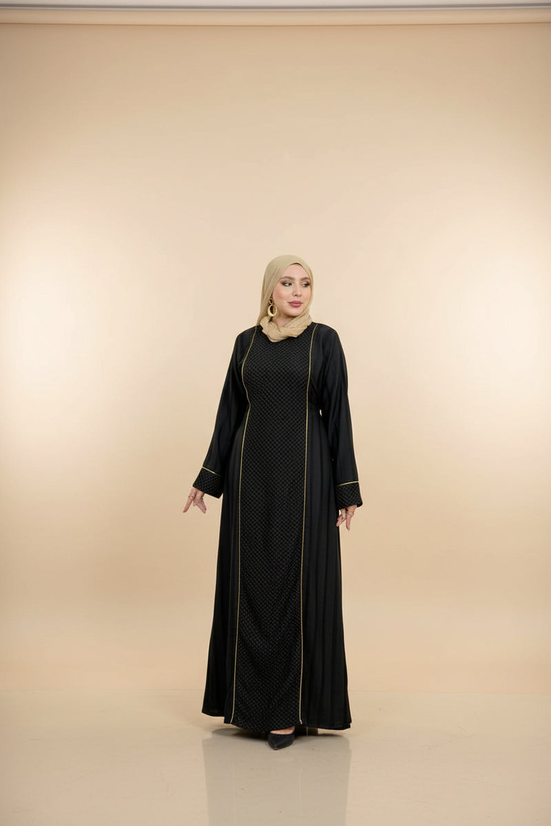 Women's abaya, striped linen fabric