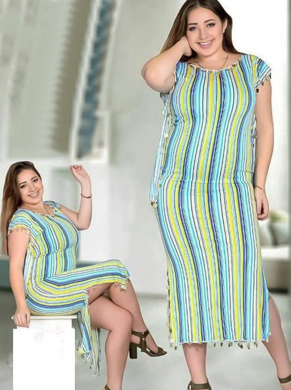 Color striped dance dress