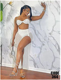 Embroidered chiffon dance suit