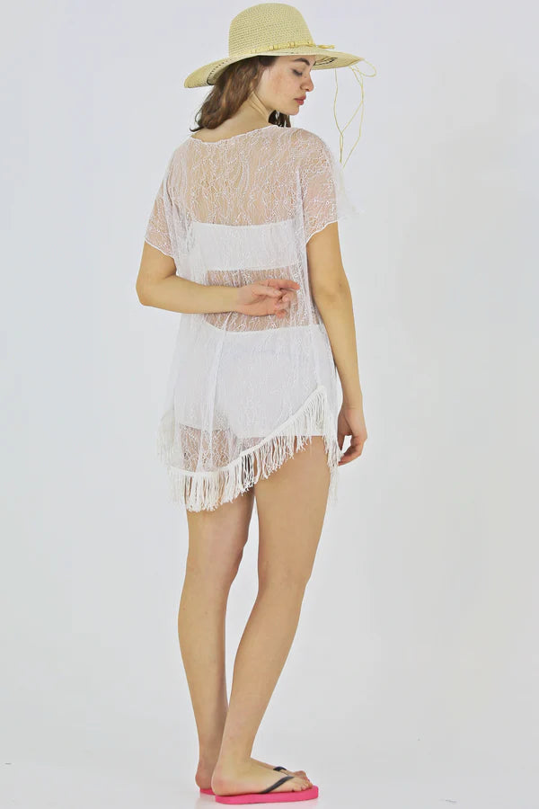 Lace Fringe Cover-Up