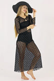 Midnight Allure Crochet Maxi Dress