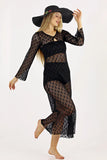 Midnight Allure Crochet Maxi Dress