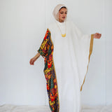 White High neck loose fit kaftan