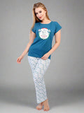 Women's summer pajamas with patterned pants
