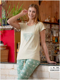 Women's pajama pants summer decorated with flowers