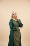 Women's abaya, striped linen fabric