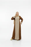 Women's abaya, striped linen fabric