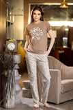 Women's half-sleeved pajama with long pants