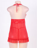 Romantic Red Open Back Flare Lingerie